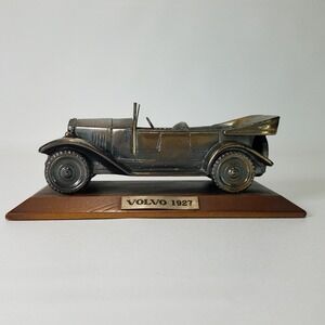 Vintage Volvo 1927 Jakob OV4 Model Car Metal Wood Base Desk Ornament Collectible